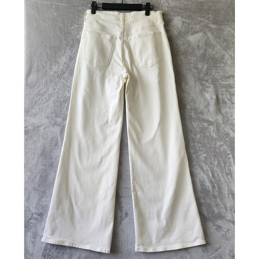 J.Crew Jeans Womens Size 28 White Denim Trousers Wide Leg Stretch Patch Pocket - Picture 6 of 12